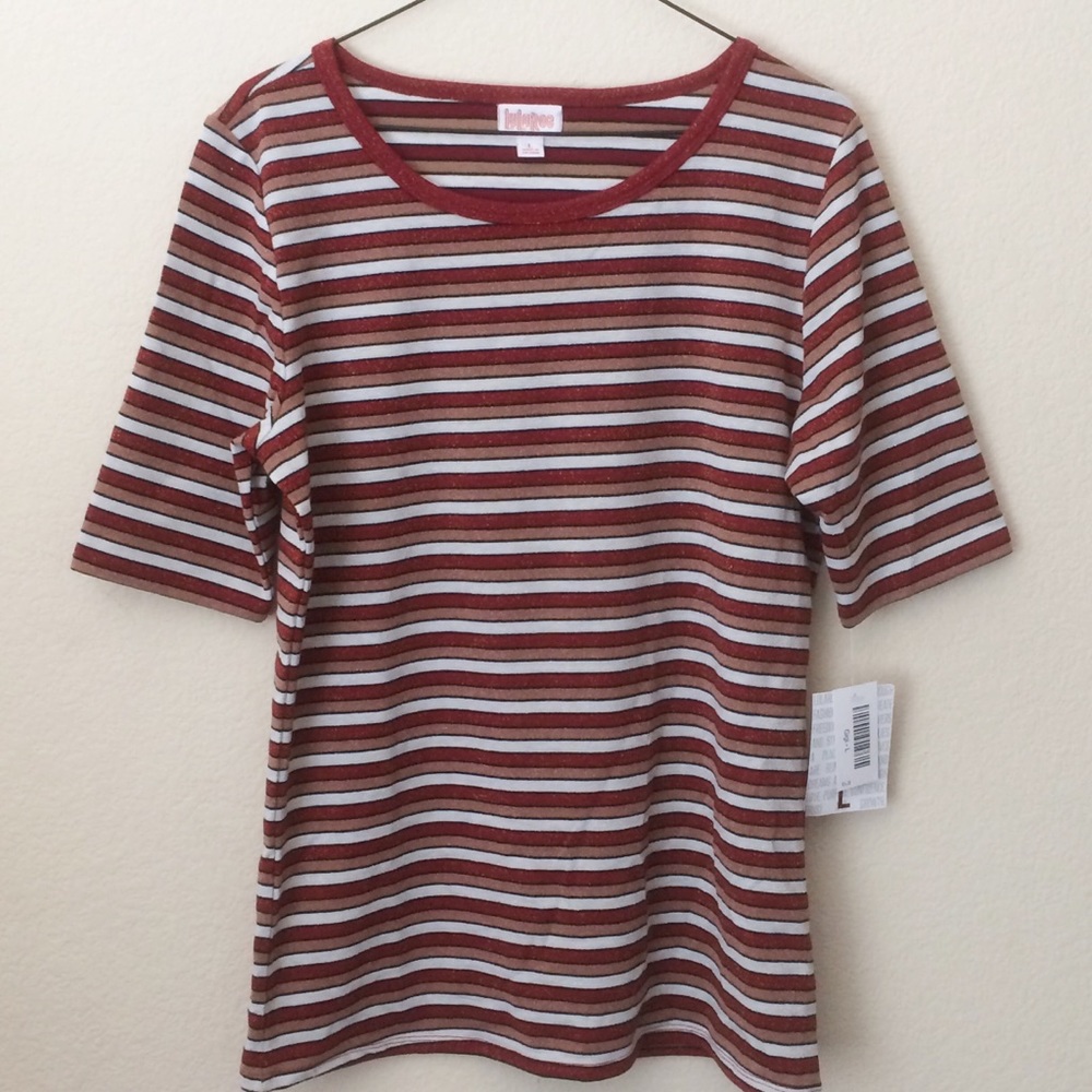 LuLaRoe Gigi Striped Sparkle Top